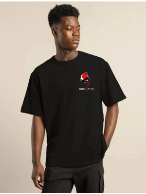 Zenvia Erkek Baskılı T-Shirt Kısa Kol Bisiklet Yaka Regular Fit Rahat Kalıp Günlük Tişört - Siyah