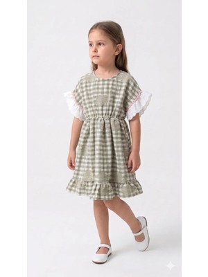 Mini Baray Kız Çocuk Fırfırlı Yazlık Pamuk Viskon Elbise (2-5 Yaş)