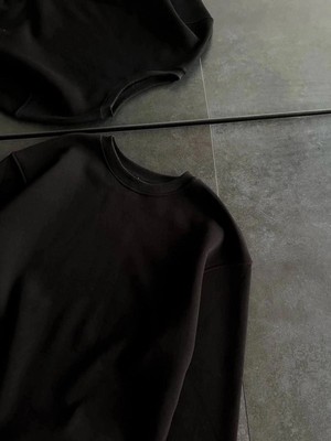 Zenvia Kadın Bisiklet Yaka 3 Iplik Pamuklu Basic Sweatshirt - Siyah