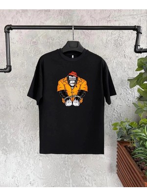 Zenvia Unisex Çocuk Baskılı T-Shirt - Siyah