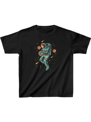 Zenvia Unisex Çocuk Baskılı T-Shirt - Siyah