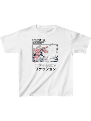 Zenvia Unisex Çocuk Baskılı T-Shirt - Beyaz