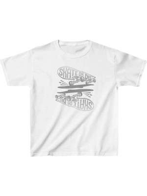 Zenvia Unisex Çocuk Baskılı T-Shirt - Beyaz