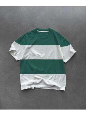 Zenvia Erkek  kısa Kol Bisiklet Yaka Parçalı T-Shirt - Yeşil