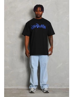 Zenvia Erkek Baskılı T-Shirt Kısa Kol Bisiklet Yaka Regular Fit Tişört - Siyah