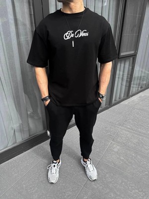 Zenvia Erkek Baskılı T-Shirt Kısa Kol Bisiklet Yaka Regular Fit Rahat Kalıp Günlük Tişört - Siyah