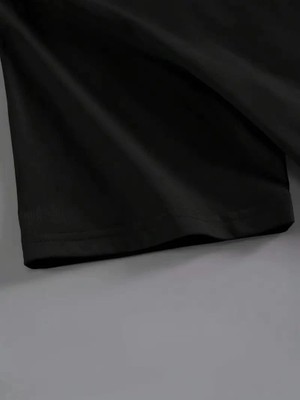 Zenvia Kadın Kahve Desen Baskılı Tişört Kısa Kol Bisiklet Yaka Oversize T-Shirt - Siyah