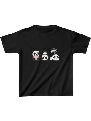 Zenvia Unisex Çocuk Baskılı T-Shirt - Siyah