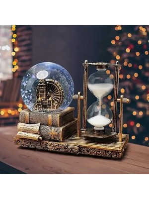 Zenvia Dekoratif Kar Küresi ve Kum Saati Gold