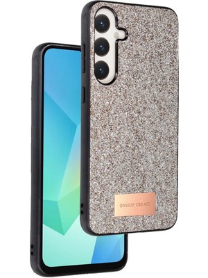 Zenvia Onegif Samsung Galaxy A36 Bright Simli Kapak - Gold