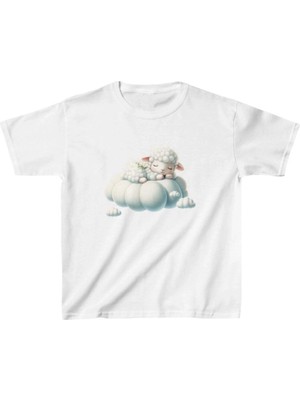 Zenvia Unisex Çocuk Baskılı T-Shirt - Beyaz