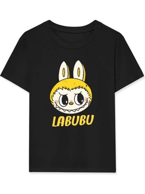 Zenvia Kız Labubu Çocuk Baskılı T-Shirt - Siyah