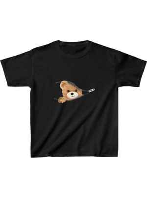 Zenvia Unisex Çocuk Baskılı T-Shirt - Siyah