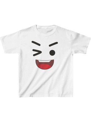 Zenvia Unisex Çocuk Baskılı T-Shirt - Beyaz