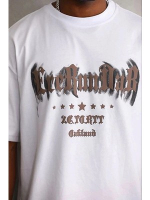 Zenvia Erkek Baskılı T-Shirt Kısa Kol Bisiklet Yaka Regular Fit Tişört - Beyaz