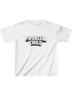 Zenvia Unisex Çocuk Baskılı T-Shirt - Beyaz