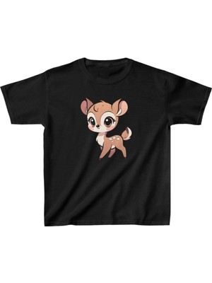 Zenvia Unisex Çocuk Baskılı T-Shirt - Siyah