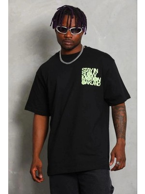 Zenvia Erkek Baskılı T-Shirt Kısa Kol Bisiklet Yaka Regular Fit Tişört - Siyah