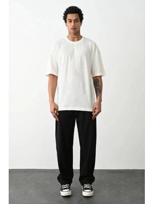 Zenvia Erkek Tişört Düz Basic Penye Yazlık Bisiklet Yaka Kısa Kol T-Shirt - Beyaz
