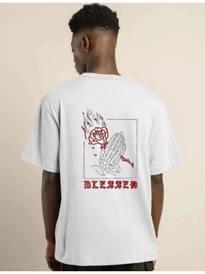 Zenvia Erkek Baskılı T-Shirt Kısa Kol Bisiklet Yaka Regular Fit Rahat Kalıp Günlük Tişört - Beyaz