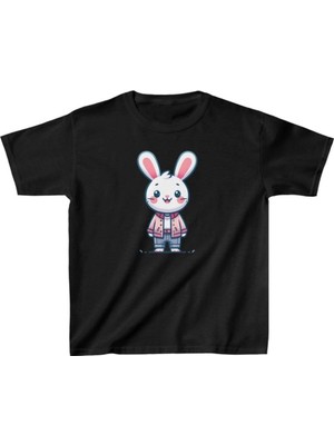 Zenvia Unisex Çocuk Baskılı T-Shirt - Siyah