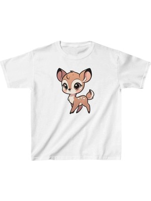 Zenvia Unisex Çocuk Baskılı T-Shirt - Beyaz