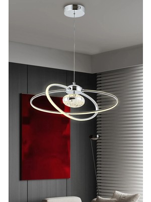UltraMint Krom 2'li Sarkıt LED Avize, Modern Işık, Salon, Oturma Odası, Mutfak, Çocuk Oda
