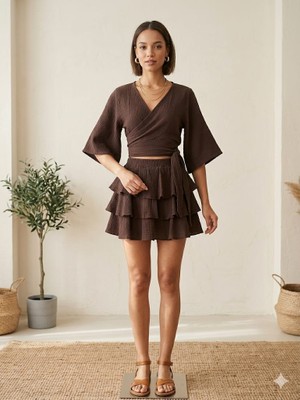 Meltem Collection Fırfırlı Müslin Etek