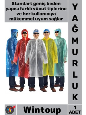 Wintoup #yağmurluk Outdoor Kamp Piknik Konser Su Geçirmez Kapüşonlu Şeffaf Hafif Ekonomik Pratik Koruyucu Kullan At Yağmurluk Beyaz