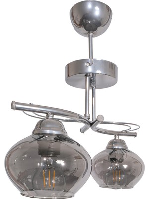 UltraMint Modern Krom 2'li Camlı Avize, Salon, Mutfak ve Yatak Odası Için Şık Aydınlatma