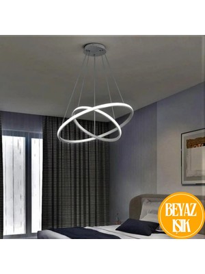 UltraMint Modern Power Ledli 2'li Avize, Şık Beyaz Işık, Gri Kasa
