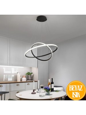 UltraMint Modern Power Ledli 2'li Avize, Şık Siyah Kasa, Beyaz Işık Tasarımı