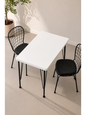 Valu Home 60X90 Metal Ayaklı Yemek Masası Çalışma Masası Balkon Mutfak Ofis Masası