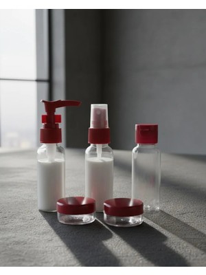 5 Parça Seyahat Dolum Şişesi Seti 30 ml Hafif Tasarım