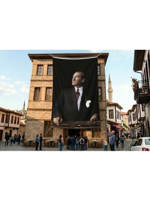 Punto Dizayn İstikbal Göklerdedir Atatürk Portresi Poster Bayrak Premium Raşel Kumaş ATA10