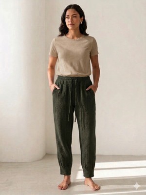 Meltem Collection Sıkma Paça Müslin Pantolon