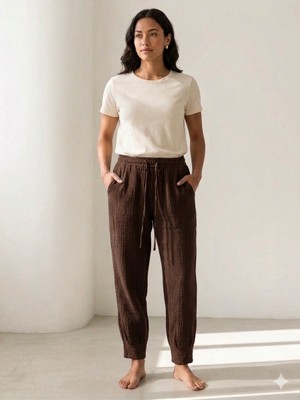 Meltem Collection Sıkma Paça Müslin Pantolon