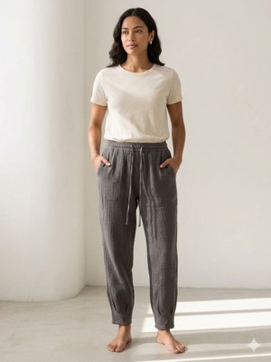 Meltem Collection Sıkma Paça Müslin Pantolon