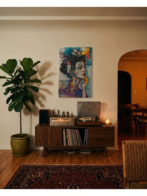 Artopio Modern Renkli Kadın Portresi Uv Baskılı Mdf Duvar Tablosu | Dekoratif Sanat Eseri