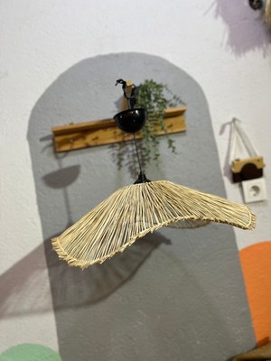 UltraMint Şık Dalgalı Rafya Salon Avizesi, Güçlü Duy ile Modern Tasarım