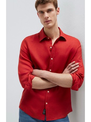 Pierre Cardin Mavikırmızı Erkek Dar Gömlek M0211466 70454 Uzun Kol Gömlek