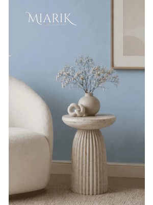 Miarik Design Emery- Traverten Kesitli Yan Sehpa