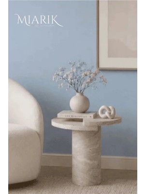 Miarik Design Traverten Mermer Farah Yan Sehpa , Masa , Orta Sehpa , Zigon