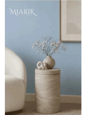 Miarik Design Traverten Kapaklı Shrub Yan Sehpa