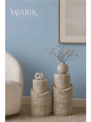 Miarik Design Traverten Mermer Mira Yan Sehpa , Masa , Orta Sehpa , Zigon