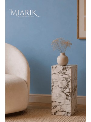 Miarik Design Dekoratif Menekse Mermer Yan Sehpa 50 cm