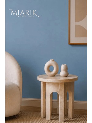 Miarik Design Dkoratif Traverten Mermer Yan Sehpa