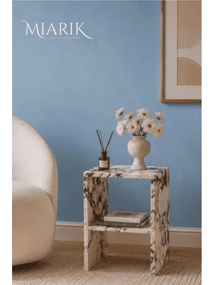 Miarik Design Doğal Mermer Yan Sehpa