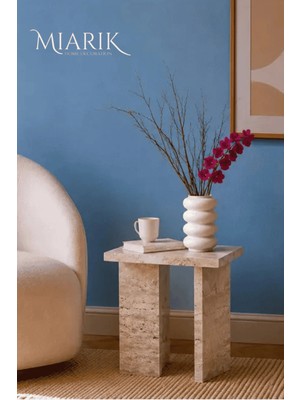Miarik Design Traverten Yan Sehpa