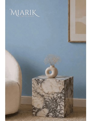 Miarik Design Doğal Mermer Callacatta Viola Yan Sehpa